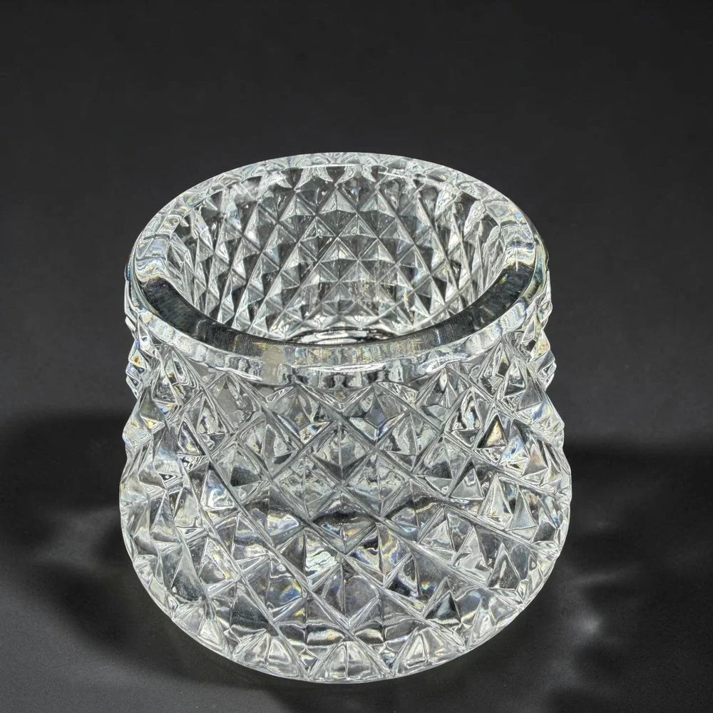 Waterford Crystal Alana Open Sugar Bowl Diamond Cut Glass Votive Holder Heavy